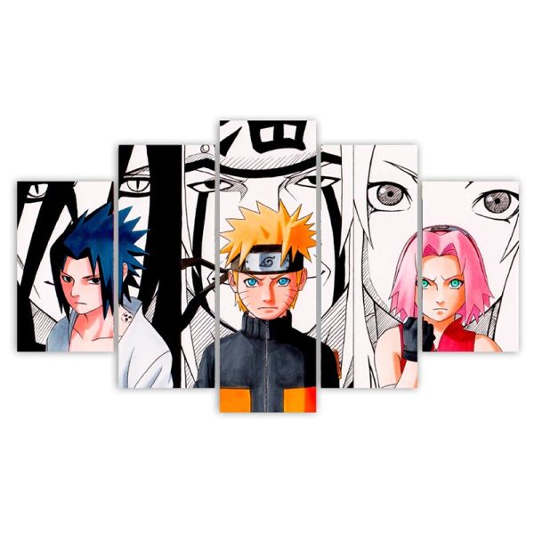 Tableau 5 pièces Naruto X Sasuke X Sakura