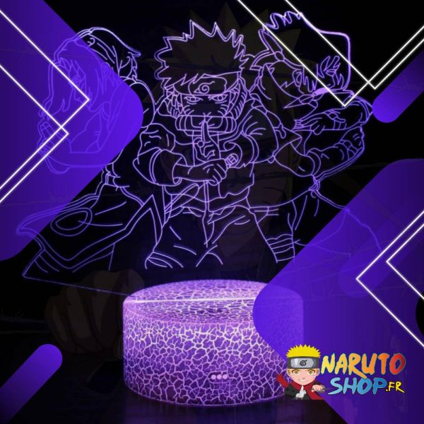 Lampe Naruto - Sasuke x Naruto x Sakura en position d'attaque