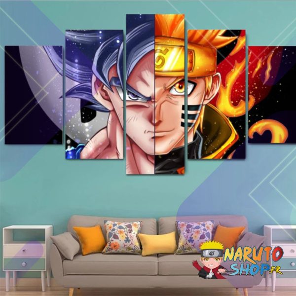Tableau Goku vs Naruto pour décoration