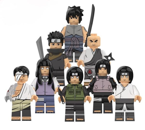 LEGO NARUTO -Lot de 8 Figurines Naruto compatibles LEGO Neji Hyuga Itachi Uchiha Sasuke Uchiha Hinata Hyuga Chiriku Danzo