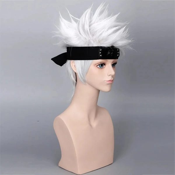 Perruque Cosplay Kakashi Hatake - Cheveux Blancs - Naruto – Image 3