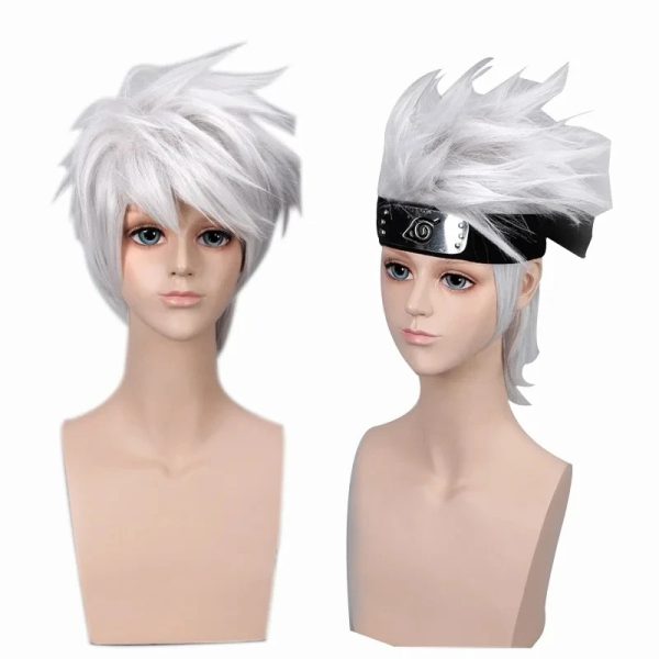 Perruque Cosplay Kakashi Hatake - Cheveux Blancs - Naruto – Image 4